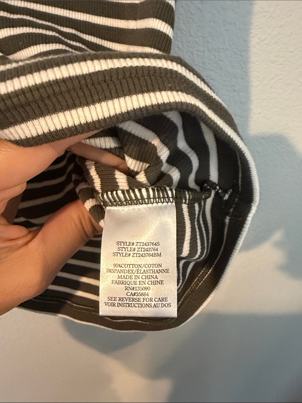 Z Supply Olive Green & White Striped Ribbed Tank 95% cotton - Picture 4 of 5